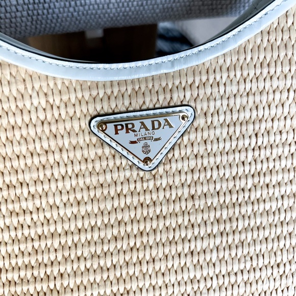 Prada Triangle-Logo Woven Cleo Shoulder Bag - Picture 10 of 15